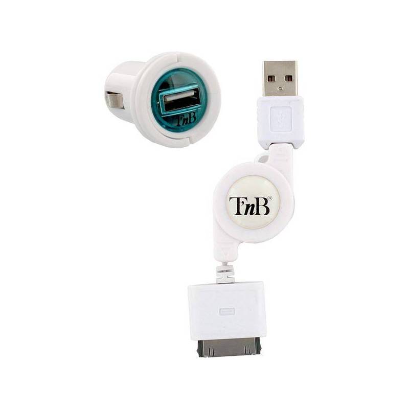 Mini chargeur sur prise 12V - USB et CÂBLE pour IPHONE T'NB