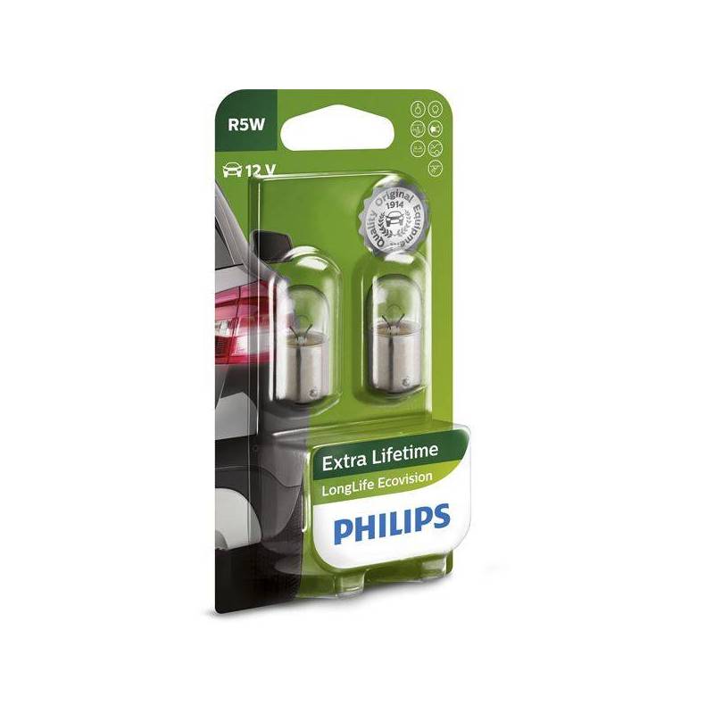 2 Ampoules Philips Premium LONG LIFE ECO VISION R5W